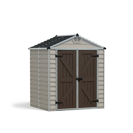 Palram - Canopia Skylight 6 x 5 ft. Polycarbonate/Aluminum Storage Shed Tan and Brown