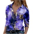 thumbnail image 1 of Tops de Mujer Elegante Blusa Casual Camisas de Manga Larga Otoño de Moda Cuello en V Estampado Floral Pullover Top Odeerbi ODB170517, 1 of 5