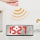 thumbnail image 3 of Reloj despertador digital Brillo Pantalla de escritorio Snooze Temperatura 12H 24H Espejo Reloj LED para sala de estar Escuela de adultos Luz roja Macarena  Despertador digital, 3 of 8