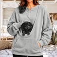 thumbnail image 2 of Dweltoz Cat Hoodie with Pouch Dog Cat Pouch Sweatshirt with Large Pockets Long Sleeve Drawstring Pet Carrier Pullover Mom Dog Carrier Hoodie Winter Warm Comfy Sweatshirts,Black M, 2 of 5