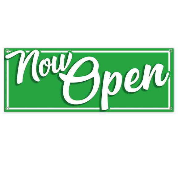 Now Open 13 oz Vinyl Banner With Metal Grommets