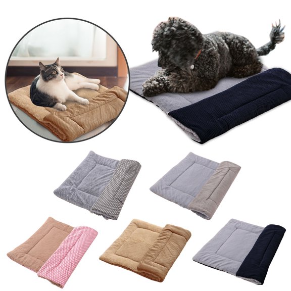 1Pc Pet Bed Pet Mat Small Dog Bed Washable Dog Crate Mattress Calming Fluffy Anti Anxiety Dog Beds Deluxe Plush Dog Mat With Anti Slip Bottom Cushion