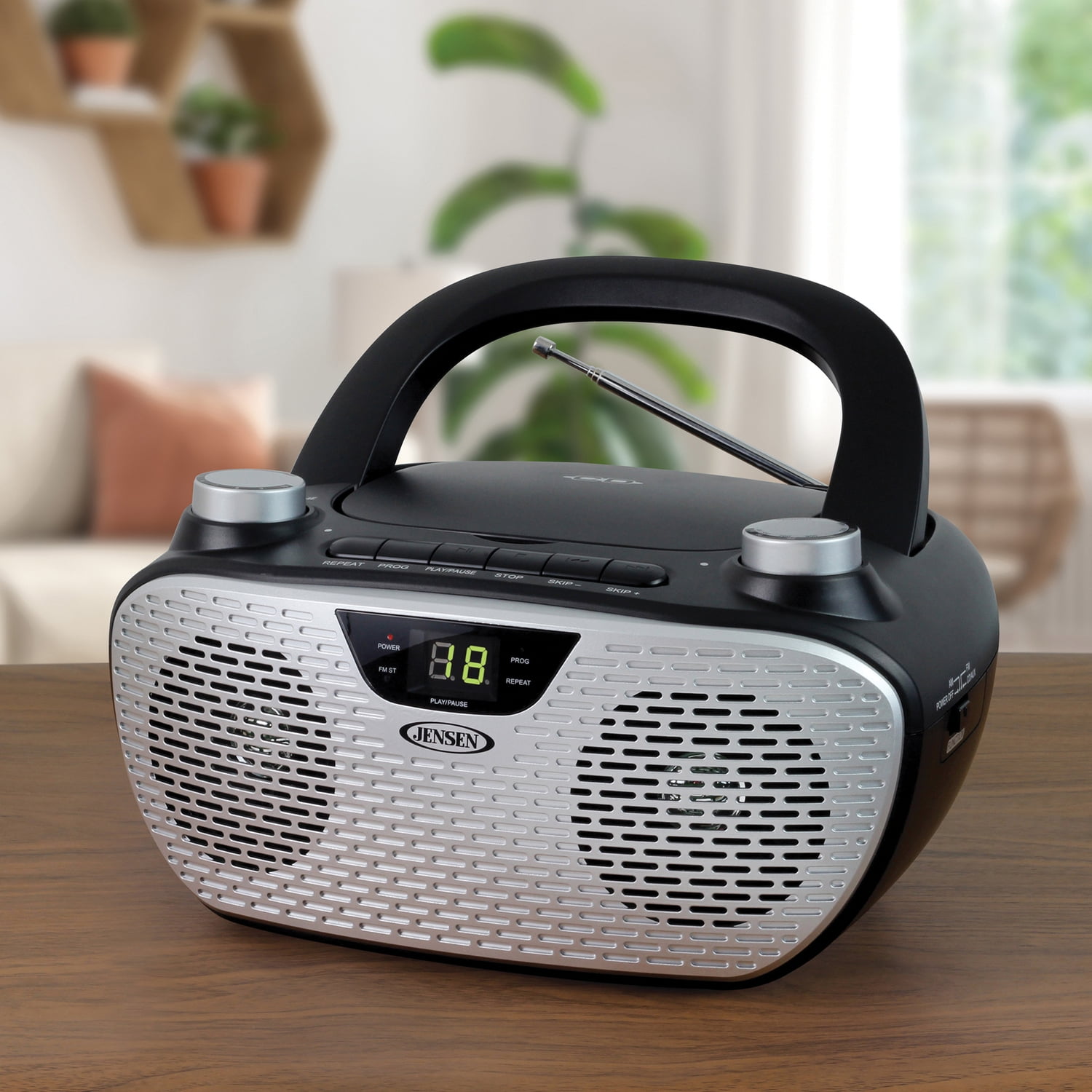 Jensen Bluetooth MP3 Boombox, Black, CD-485-BK