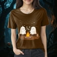 thumbnail image 2 of Godom Halloween Party Shirt Woman Halloween Tshirt Pumpkin Print Tees Casual Vacation Short Sleeve Tops, 2 of 5