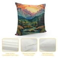 thumbnail image 4 of WERPE Summer Mountain River Scenery Abstract Art Throw Pillow Covers Square Pillowcase Pretectors Cushion Cover for Home Office Sofa Couch, Double-Sided Printed, 4 of 5