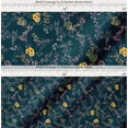 thumbnail image 2 of Soimoi Blue Cotton Cambric Fabric Leaf Floral Printed Craft Fabric by the Yard 56 Inch Wide, 2 of 7