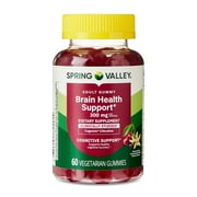 Spring Valley Brain Health Support Vegetarian Gummies for Cognitive Support, Cherry Vanilla Flavor, 300 mg, 60 Count