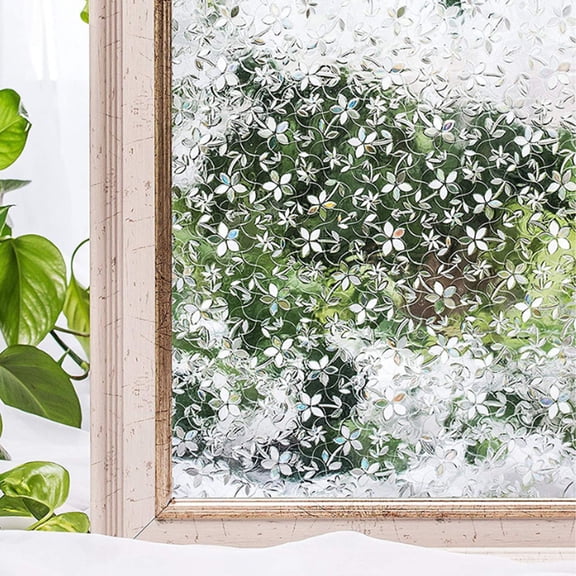 Window Film, Decorative Window Privacy Film, 3D Stained Glass Window Sticker,Anti-UV Sun Blocker Heat Control for Home - 45cm*200cm