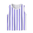thumbnail image 2 of piuwrlz Summer Sleeveles Wide-StrapTank Tops Kids Girls Boys Lightweight Sports Vest Fashionable Round Neck Stripe Pullover Purple Size 14 Years, 2 of 6