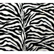 Decorative Silk Inc. VELBOA FAUX FUR ZEBRA ANIMAL PRINT FABRIC 58"/ 60" BY THE YARD ( WHITE-BIG )