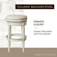 thumbnail image 3 of Maven Lane Pullman Backless Bar Stool in White Oak Finish w/ Natural Color Fabric Upholstery, Set of 4, 3 of 6