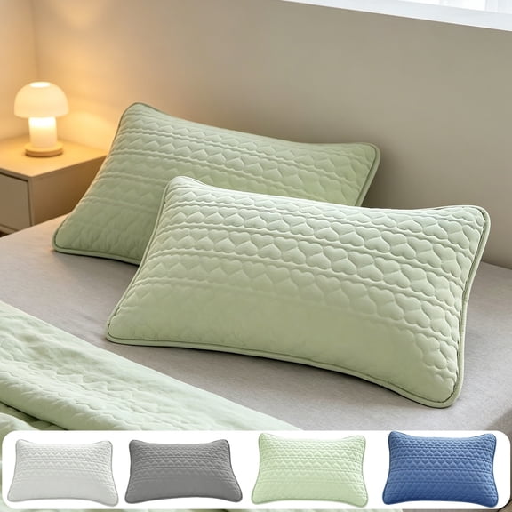 FEOLGEHLY Pillowcases Standard Set of 2, 29.1x18.9 Pillowcases, Quilted Coolings Pillowcases, Waterproof Pillow Covers, Soft and Breathable, for Bed Couch Bedroom Hotel And Guest Room (Blue)
