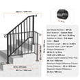 thumbnail image 4 of Dranite 3 to 4 Step Safety Handrail for Seniors - Outdoor Porch Deck Stair Rail with Retro Arch Design, Anti-Slip Grip, Easy Installation, Black, 4 of 6
