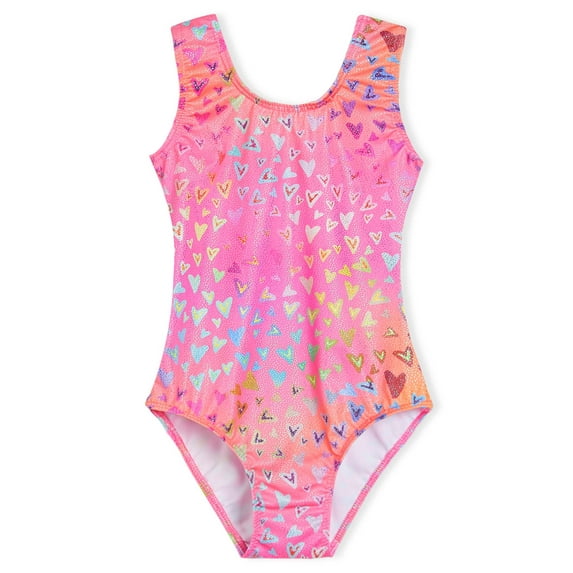 Gymnatisic Leotard Girls Size 10-12 Years Old Pink Sparkle Practice Bodysuit