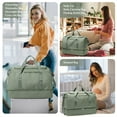 thumbnail image 7 of SYCNB Large Travel Duffel Bag, Weekender Overnight Bag for Women, Gym Tote Bag with Shoe Compartment, Carry-On Weekend Bag for Women with Wet Pocket for Travel Business, Green, 7 of 7