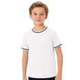 thumbnail image 1 of T-shirts à Manches Courtes Col Rond Unis pour Garçons, Hauts Décontractés Légers pour l'École et les Sorties, 5-14 Ans, 1 of 4