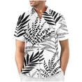 thumbnail image 2 of Mens Manga Corta Botón Abajo Camisas Gira Cuello Impresión Casual Blusa, Camisas de Verano para Hombre, 2 of 5