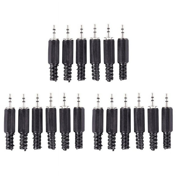 18Pcs 2.5mm Stereo Male Plug Jack DIY Solder Headphones Audio Connector