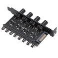 thumbnail image 1 of PC Cooling Fan Speed Controller, 12V 4 Knob Noise Reduction PC 8 Channels Fan Hub  for HDD, 1 of 7