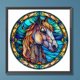 thumbnail image 1 of Cuadros Decorativos 5D bricolaje taladro redondo completo diamante pintura vidrieras caballo Kit decoración (B6846) Wdftyju  embutido en tela, 1 of 1