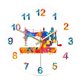thumbnail image 1 of Reloj de pared con estampado artístico de acuarela de máquina de coser, letrero para sala de costura a medida, reloj de pared decorativo silencioso como se muestra, 1 of 5
