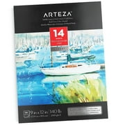 Arteza Watercolor Paper Pad, White DIY Frame, Bleed-Proof Paper, 9"x12", DIY Ready-to-Hang Artwork Kit - 14 Sheets