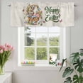 thumbnail image 3 of Valances for Windows Happy Easter Words on Linen Rod Pocket Short Curtain for Bathroom Living Room Bedroom Vintage Cute Bunny Eggs 1 Panel 42x12in, 3 of 9