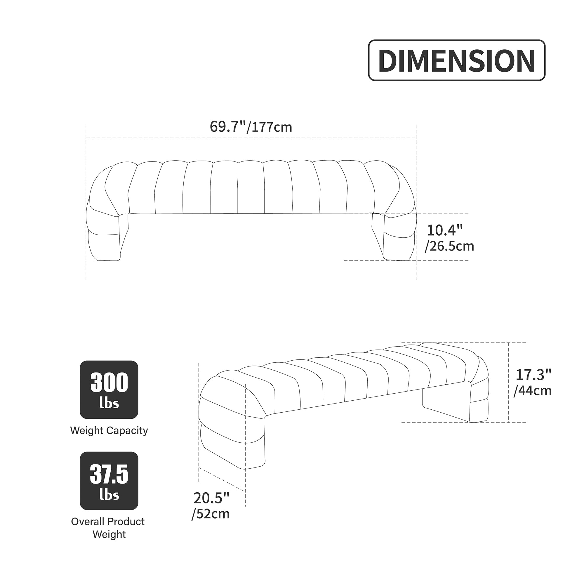HIUU 70"Green Bench for Bedroom,Bed Benches for Foot of Bed with Streamline Design,Fabric Ottoman Bench with Soft Teddy Fabric,Modern Bedroom Benches for Living Room and Bedroom, Entryway