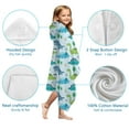 thumbnail image 7 of LightBlue Cartoon Dinosaurs Trees Stars Pattern Hooded Bath Towel，60"x35" for Ages 3 To 12 Kids, Quick Dry Lightweight Soft Microfiber Hood Beach Towel Cover Up for Kids, 7 of 7