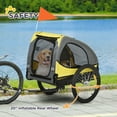 thumbnail image 6 of Aosom Dog Bike Trailer, Pet Bike Wagon with Hitch Coupler, Quick Release Wheels, Reflectors, Flag, Pet Travel Carrier for Medium Dogs, Yellow, 6 of 9