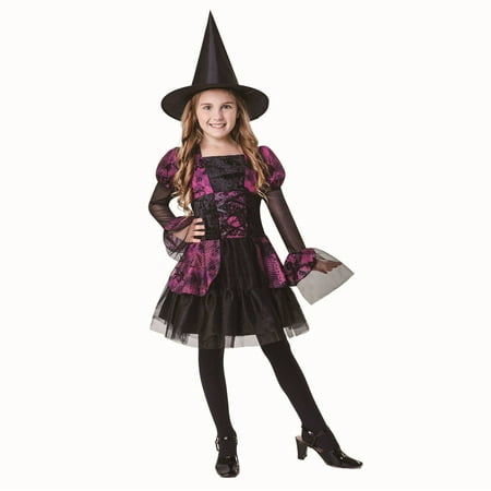 Girl Purplish Witch Child Halloween Costume S