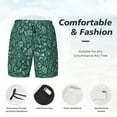 thumbnail image 6 of Picia Green Christmas pattern Mens Swim Trunks with Compression Liner Stretch Beach Shorts Quick Dry with Zipper Pockets No-Chafing Board Shorts-Medium, 6 of 9