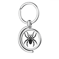 thumbnail image 1 of Motif Araignée Insecte Noir Illustration Rotation Porte-Clés Porte-Clés en Métal, 1 of 2