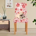 thumbnail image 4 of Yayeee 4 Pack Dining Chair Covers Stretch Parson Chairs Slipcovers Seat Protector, Bunnies and Hearts, 4 of 6