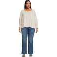 thumbnail image 2 of Terra & Sky Women’s Plus Size Scoop Neck Top with Long Sleeves, 2 of 5