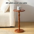 thumbnail image 4 of Round Solid Wood Side Table - Retro Accent Table for Living Room, 4 of 9