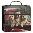 thumbnail image 2 of Water-Resistant 3-Ring Binder Organizer with Multiple Pockets Zipper Binder Bag for Office Cute Dog and Red Truck, 2 of 8
