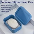 thumbnail image 5 of Solid Shampoo Bar Holder, Large Leakproof Travel Soap Case, Silicone Soap Box with Draining Layer for Camping Gym (C), 5 of 6