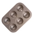 thumbnail image 1 of Molde antiadherente Inteprter con forma de concha para hornear pasteles 6 cavidades acero al carbono, 1 of 6