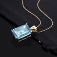 thumbnail image 2 of Gem Stone King 15.03 Ct Sky Blue Topaz White Diamond 18K Yellow Gold Plated Silver Pendant, 2 of 4