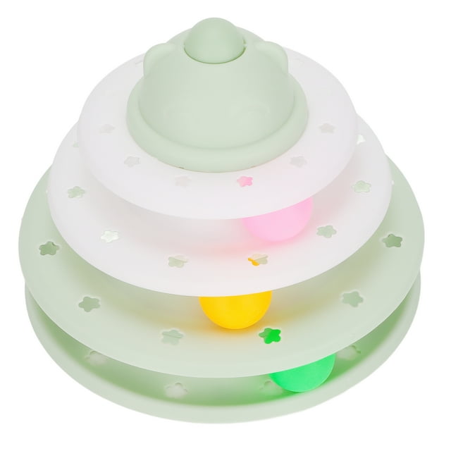 Kitten Turntable Toy, Colorful Boredom Relief 3 Level Cat Track Toy For Pet For Indoor