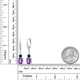 thumbnail image 6 of Gem Stone King 925 Sterling Silver Red Rhodolite Garnet and White Lab Grown Diamond Dangle Earrings for Women (4.77 Cttw, Oval 9X7MM), 6 of 6