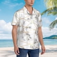 thumbnail image 5 of White Marble Hawaiian Shirts For Men, Summer Short-Sleeve Relaxed-Fit Button-Down Shirts 3x-Large, 5 of 9