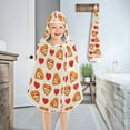 thumbnail image 4 of Toddler Hooded Beach Towel 24x50 Kids Bath Towels Soft Quick Dry for Swim Pool Boys Girls Heart Pizza, 4 of 7