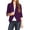 Purple, variant on Women's Casual Office Wear Open Draped Front 3/4 Sleeves Basic Solid Blazer Jacket S-3XL