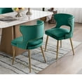 thumbnail image 3 of Guyou Modern Dining Chairs Set of 2, Mid-century Upholstered Velvet Armless Side Chair with Nailhead Trim and Curved Back for Dining Room Living Room Kitchen, Green, 3 of 10