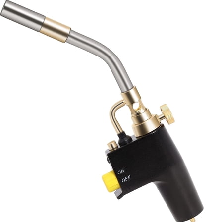 Propane Torch Head, High Intensity Trigger Start Torch with Self Ignition Adjustable Flame and Flame Lock, Mapp Gas Torch Head Welding, Brazing, Culinary and Melting Ice