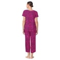 thumbnail image 3 of Aria Women’s Knit Flutter Sleeve Scoop Neck Henley Top and Cropped Pant Sleepwear Pajama Set, Sizes up to 5X, 3 of 7