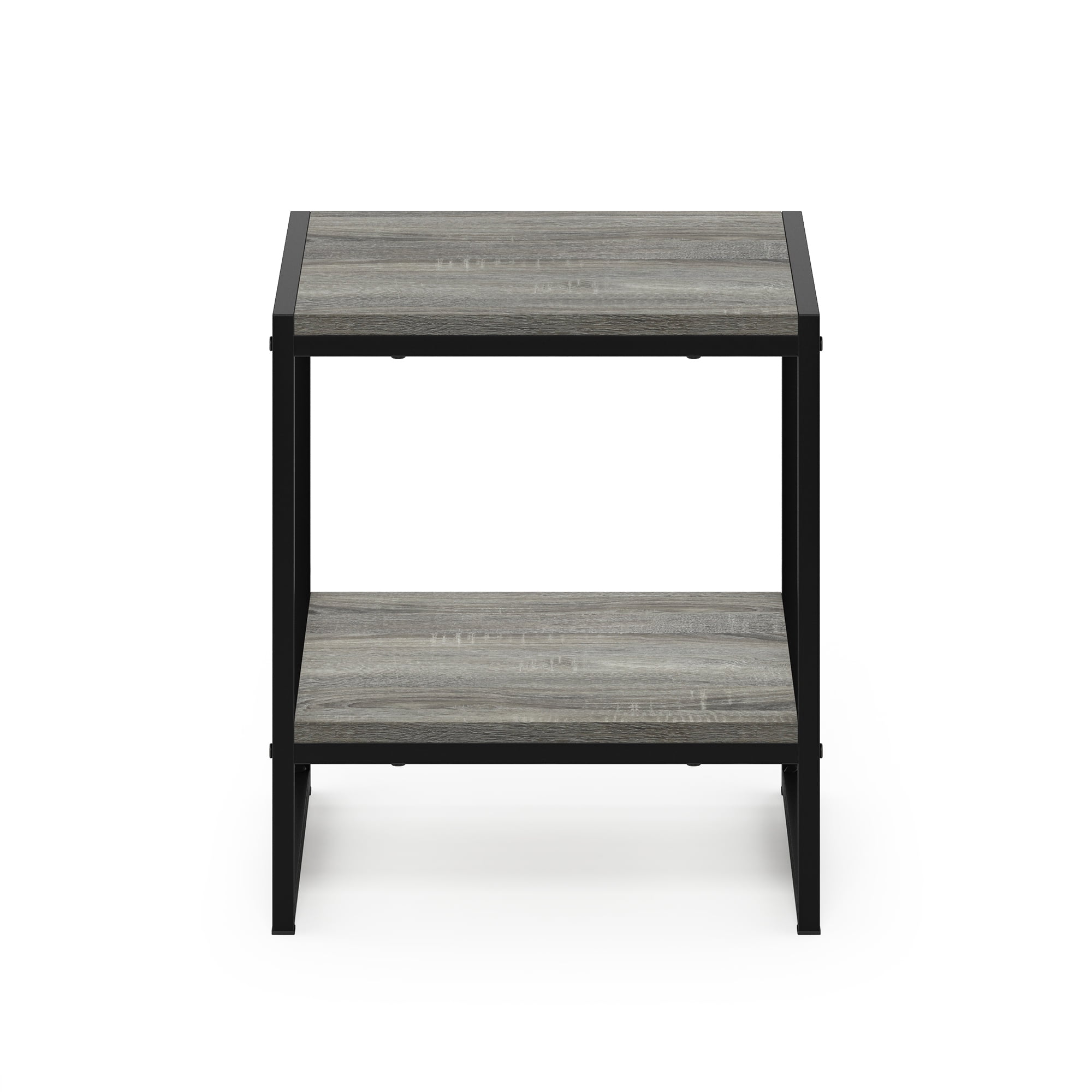 Furinno Camnus Modern Living 2Tier End Table, French Oak Grey