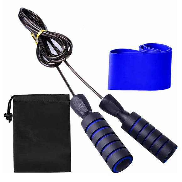 justhard 2pcs Yoga Beginner Equipment with Storage Bag Yoga Supplies Set Includes Latex Elastic Band Skipping Rope for Home Gym Fitness Center